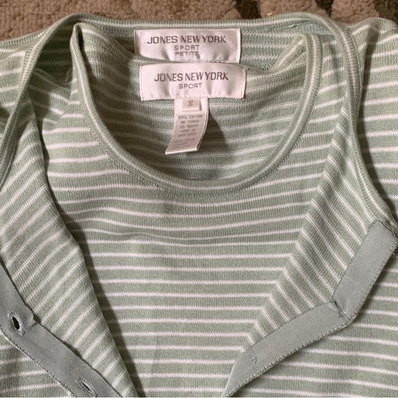 Jones New York Mint Striped Knit Top set - Picture 2 of 4